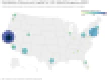 Distribution of US education technology (edtech) investment capital by geography