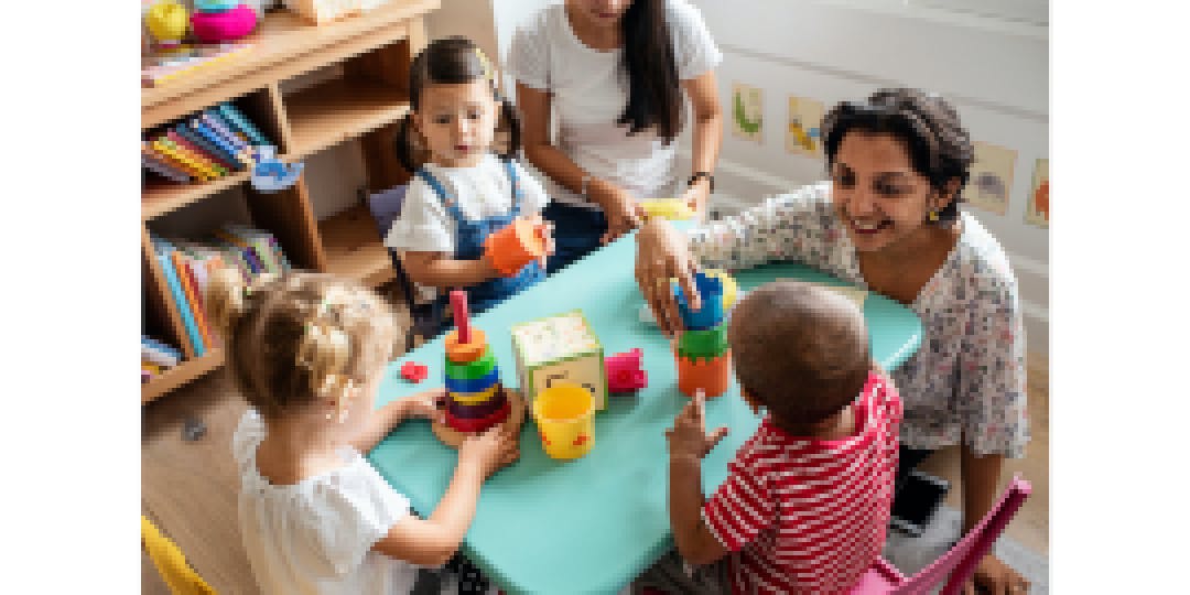 teacher with children