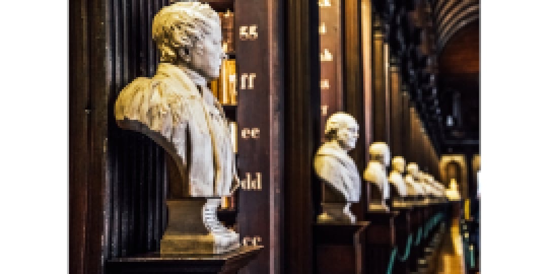 busts in library